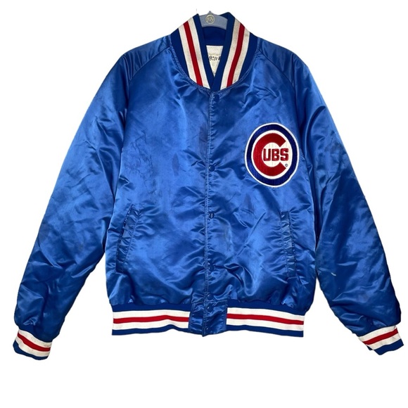Vintage starter jacket Chicago cubs baseball coat blue nylon men’s size medium